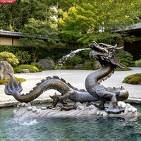 Sculpture de dragon chinois traditionnel en bronze coulé YOUFINE pour la décoration de jardins et de parcs