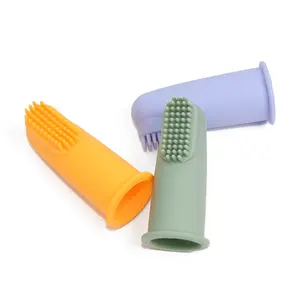 Benutzer definiertes Logo Großhandel Silikon Beißring Baby Zahnbürste 100% natürliches Öko-Schutz material Silikon Zahnbürste