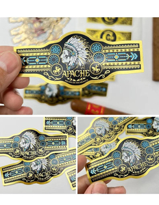 High Quality Custom Cigar Private Label UV Printing Gold Foil Paper Cigar Band Ring Packaging Label Custom <b>Logo</b> - Product Image 4