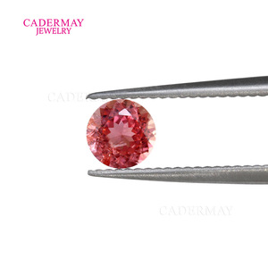 Cadermay Padparadscha Orange Ruby Round Loose Stone Synthetic Lab Created For Jewelry Making - Product Image 4