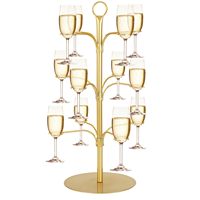 Support à cocktails pour boissons, tour à champagne, porte-verres à vin, 3 niveaux, 12 supports, présentoir à boissons pour bar et maison