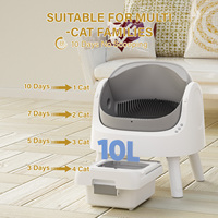 PetPivot AS11 Toilette pour animaux autonettoyante avec plusieurs capteurs infrarouges, Plug & Play, bac à litière automatique pour chat à ouverture supérieure