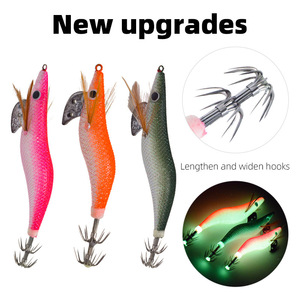 Señuelo Luminoso EGI con Anzuelo de Doble Capa que Brilla en la Oscuridad para Pesca de Calamar y <span class=keywords><strong>Pulpo</strong></span> en Agua Salada, Venta al por Mayor - Product Image 1