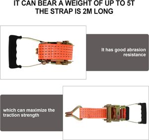 Correa de Amarre con Trinquete de Alta Resistencia, Ajustable, de Poliéster, para Camiones, Automóviles, Motocicletas, Carga, Correas de Sujeción con Trinquete - Product Image 6