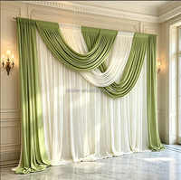 Rideau de fond en soie de lait blanc préfabriqué sur mesure pour les scènes de mariage et d'événements