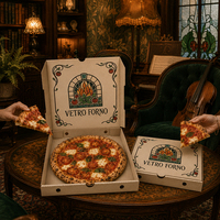 Cajas de Pizza Personalizadas con Materiales Reciclados, Laminación Mate, Recubrimiento UV, Seguras para Contacto Directo con Alimentos, Personalizables, Asépticas, con Relieve