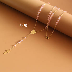 ร้อนขายสแตนเลสลูกปัดสร้อยคอเครื่องประดับทางศาสนาโซ่ยาว - Product Image 5