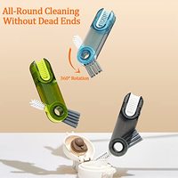 Brosse de nettoyage de bouteille de couvercle de tasse 3 en 1 Outils de nettoyage de bouteille multifonctionnels Outils de nettoyage de tasse en silicone