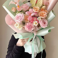 Papier d'emballage pour fleurs en crêpe double de soie véritable Songhua, texture haut de gamme, matériau d'emballage pour bouquets imperméable