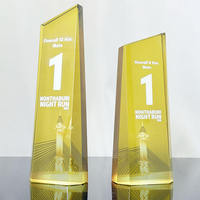 Prix du trophée en verre cristal optique impression couleur personnalisée