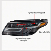 Kit de phares LED complets, projecteur bi-LED, 6 feux bas et 6 feux hauts, clignotants séquentiels pour Range Rover Evoque 2016-2018