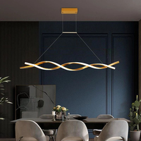 Luxe nordique moderne LED éclairage linéaire longue forme d'onde suspension salle à manger Bar cuisine îlot fournisseur