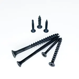 Fasteners Manufacturer 3.5x25 Black Drywall Screw Bugle Head Black Phosphate Fine Thread Drywall Screw Gypsum Board Screw