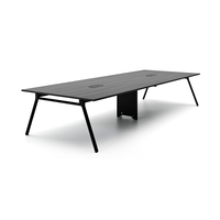 Grande table de conférence modulaire en bois - Mobilier de bureau commercial moderne pour bureau à domicile, école, atelier, pour 4 à 12 personnes