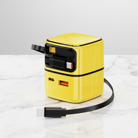 Chargeur mural rétractable 4 en 1 avec deux câbles, chargeur USB C PD 35W