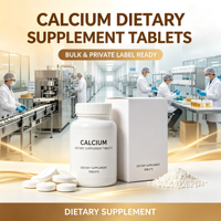 Comprimés de calcium avec vitamine D pour adultes, soutien à la santé des os et des dents, absorption naturelle élevée, complément alimentaire, OEM, marque privée