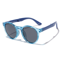 Lunettes de soleil polarisées pliables pour enfants TR90, lunettes de soleil rondes flexibles pour enfants, lunettes de soleil pliables pour garçons et filles