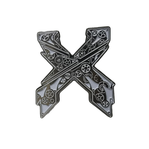 Épingle <span class=keywords><strong>X</strong></span> mystérieuse personnalisée Émail blanc Texture profonde Épingle en émail doux - Product Image 1