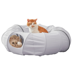 Wholesale Cat Tunnel <b>Bed</b> With Interactive Hanging Ball Collapsible Circle Cat Tunnel with Cooling Fabric Central Soft Cushion - Product Image 1