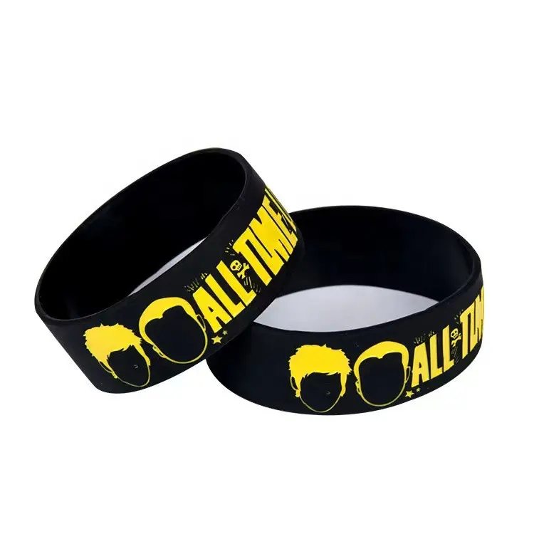 25mm Width Sport Rubber band Silicone Wristband Silicone Bracelet Promotion Gift MIX Color Glowing in darkness color rubber band