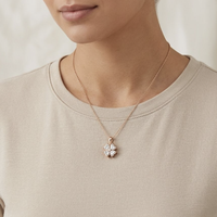 Pendentif trèfle à quatre feuilles en diamant de laboratoire, or jaune massif 18 carats, forme cœur, charme en diamant de laboratoire, bijoux fins de luxe pour femmes