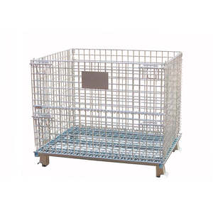 כבד ברזל מתכת gitterbox כלוב פלדה מנעול stackable כלוב עבור מחסן אחסון אחסון מחסנים פלדה עמיד רשת - Product Image 3