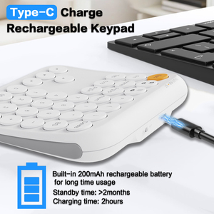Teclado numérico inalámbrico recargable JOMAA 2.4G+BT de modo dual, multidispositivo, 36 teclas, mini teclado numérico - Product Image 2