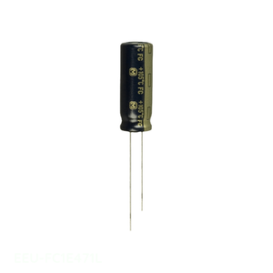 Distribuidor Autorizado, Condensador de Aluminio de 470 uF, 20%, 25V, Radial, de Orificio Pasante, EEU-FC1E471L - Product Image 1