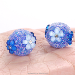 AsVrai U - Cuentas Sueltas de Acrílico/Plástico/Lucita de 15 mm, 1 Pieza, con Forma de Flor y Pedrería Multicolor, para Fabricación de Joyas, <span class=keywords><strong>Pulseras</strong></span> Hechas a Mano - Product Image 5