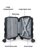 Juego de Maletas Multifuncional a Precio de Mayoreo, Estuche Cosmético de ABS, Portavasos y Maleta con Cargador USB