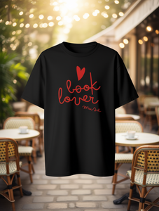 T-shirt da donna Book Lover Muse girocollo a maniche corte vestibilità ampia con motivo 'I Am' e dettaglio a cuore 100% cotone casual primavera estate - Product Image 2