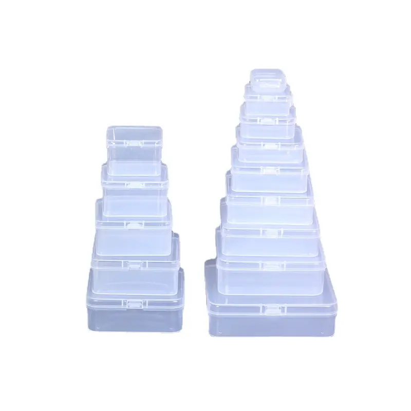 Оптовая продажа, квадратные прямоугольные пластиковые маленькие прозрачные мини-подарочные ящики для хранения ювелирных изделий