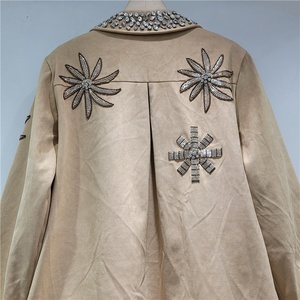 OUDINA Nuovo Elegante Cappotto Invernale da <span class=keywords><strong>Donna</strong></span>, Lussuoso, Casual, <span class=keywords><strong>Oversize</strong></span>, con Collo a Risvolto e Cerniera con Strass - Product Image 5