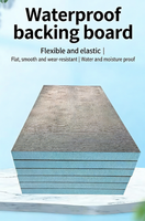 Panneau d'isolation thermique et imperméable en polystyrène XPS pour salle de bain avec une maille en fibre de verre, sous-couche pour carrelage en mortier de ciment.