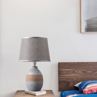 Lampe de table décorative en céramique minimaliste moderne avec abat-jour en tissu pour chambre à coucher, chambre d'hôtel, éclairage de mariage 220V