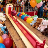 Machine de jeu de bowling interactive commerciale portable à taille réglable avec piste incurvée pour défi de bowling à rouleaux de carnaval