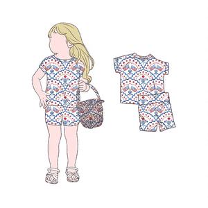 Ensemble deux pièces imprimé pour filles, collection été, sans taxes, pour le 4 <span class=keywords><strong>juillet</strong></span>, idéal pour le camping, le cyclisme, la marche et les <span class=keywords><strong>vacances</strong></span> - Product Image 1