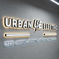 Letrero LED de Neón Retroiluminado Personalizado de Fábrica, Letrero Comercial para Exteriores con Halo Trasero para Tiendas de Comida Rápida, Letrero Publicitario para Automóviles