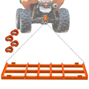 JH-Mech Rasen-Nivellierrechen 120 CM Länge 4FT Verstellbares Design Orange Kohlenstoffstahl Anhängerharke für Rasen - Product Image 1