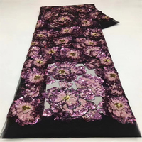 Vente Directe Usine Nouveau Style 2026 Tissu en Dentelle Perlée de Haute Qualité à Motifs Floraux pour Robe de Mariée et de Soirée Broderie Informatique en Maille