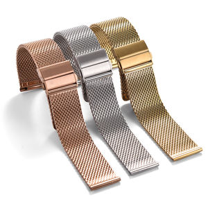 JUELONG Premium correa de reloj de malla de acero inoxidable 18/20/22mm correa de Metal de malla delgada de liberación rápida - Product Image 1