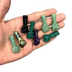 Pierre précieuse d'aventurine naturelle certifiée IGI de qualité supérieure, sculptée à la main, facettée, accessoires de bijoux DIY, décoration de la maison HARI OM - Product Image 1