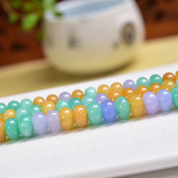 UJBOX Perles rondes en jade couleur bonbon, teintes, plates, en forme de disque, pour la fabrication de bijoux DIY (bracelets, colliers)