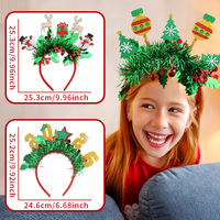 Décorations de Noël : Bandeau coloré à rayures avec motif Élan et Bonhomme de neige, Accessoire de tête pour Fête de Noël et Chiffre du Nouvel An 2026