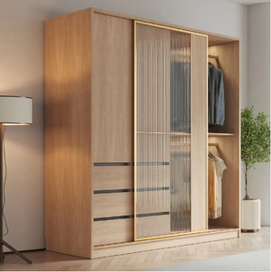 BALOM nouvelle armoire maison moderne conception personnalisée grand rangement en bois chambre armoire de rangement armoire - Product Image 3