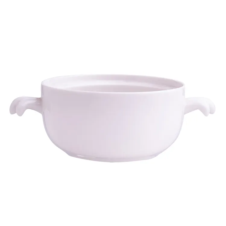 Многоразовая белая керамическая кухонная миска для еды, салата, супа, хлопьев, домашних животных