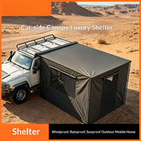 Auvent latéral de camping en alliage d'aluminium, directement de l'usine, pour voiture tout-terrain, avec bande LED occultante anti-UV et imperméable pour SUV/VR