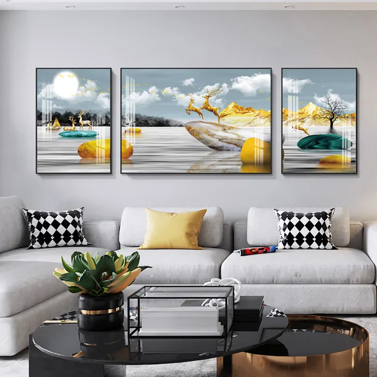 Custom Living Room Decoration Wholesale 5d Wall Art Picture crystal paintings for living room wall home decor