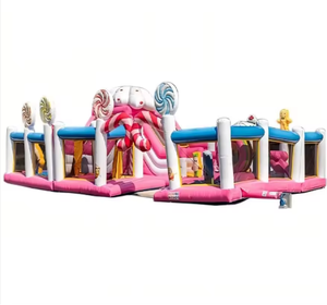 Circuito <span class=keywords><strong>de</strong></span> Obstáculos Inflable Rosa, <span class=keywords><strong>Diseño</strong></span> Gráfico Personalizado, Casa <span class=keywords><strong>de</strong></span> Brinco para la Diversión <span class=keywords><strong>de</strong></span> los Niños Pequeños - Product Image 2