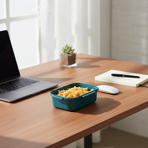 Simple Double-Layer Student Lunch Box <strong>Microwaveable</strong> Sealed and Divided Suitable for Office Workers Lunch Box for Cafeteria Meals - Product Image 3